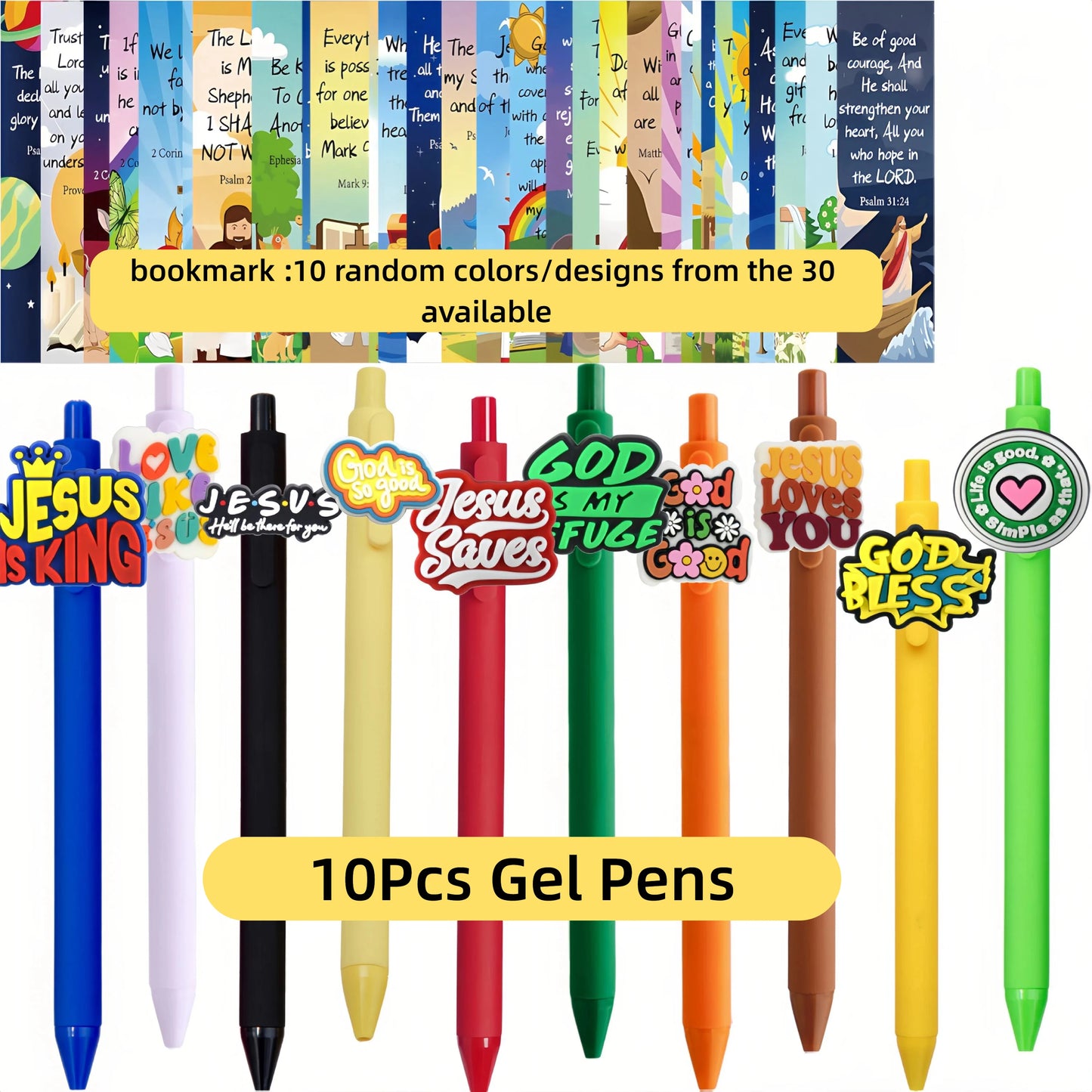 10 Sets Christian Pens and bookmark