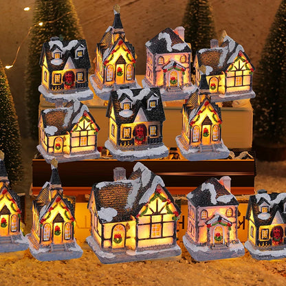 Mini LED Christmas Village Houses