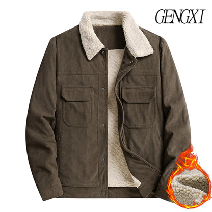 L-8XL Plus Size Winter Men's Corduroy coat