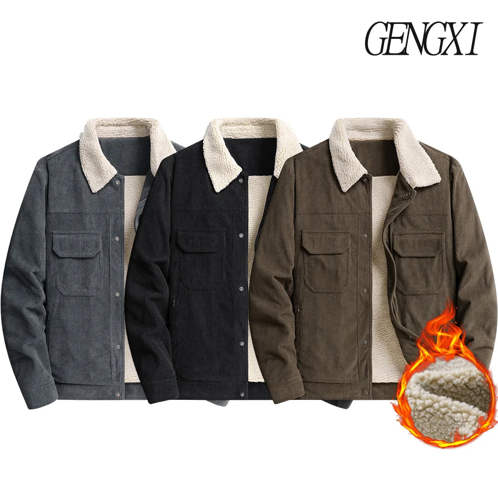 L-8XL Plus Size Winter Men's Corduroy coat