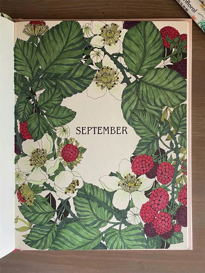 The Flower Year Colouring book