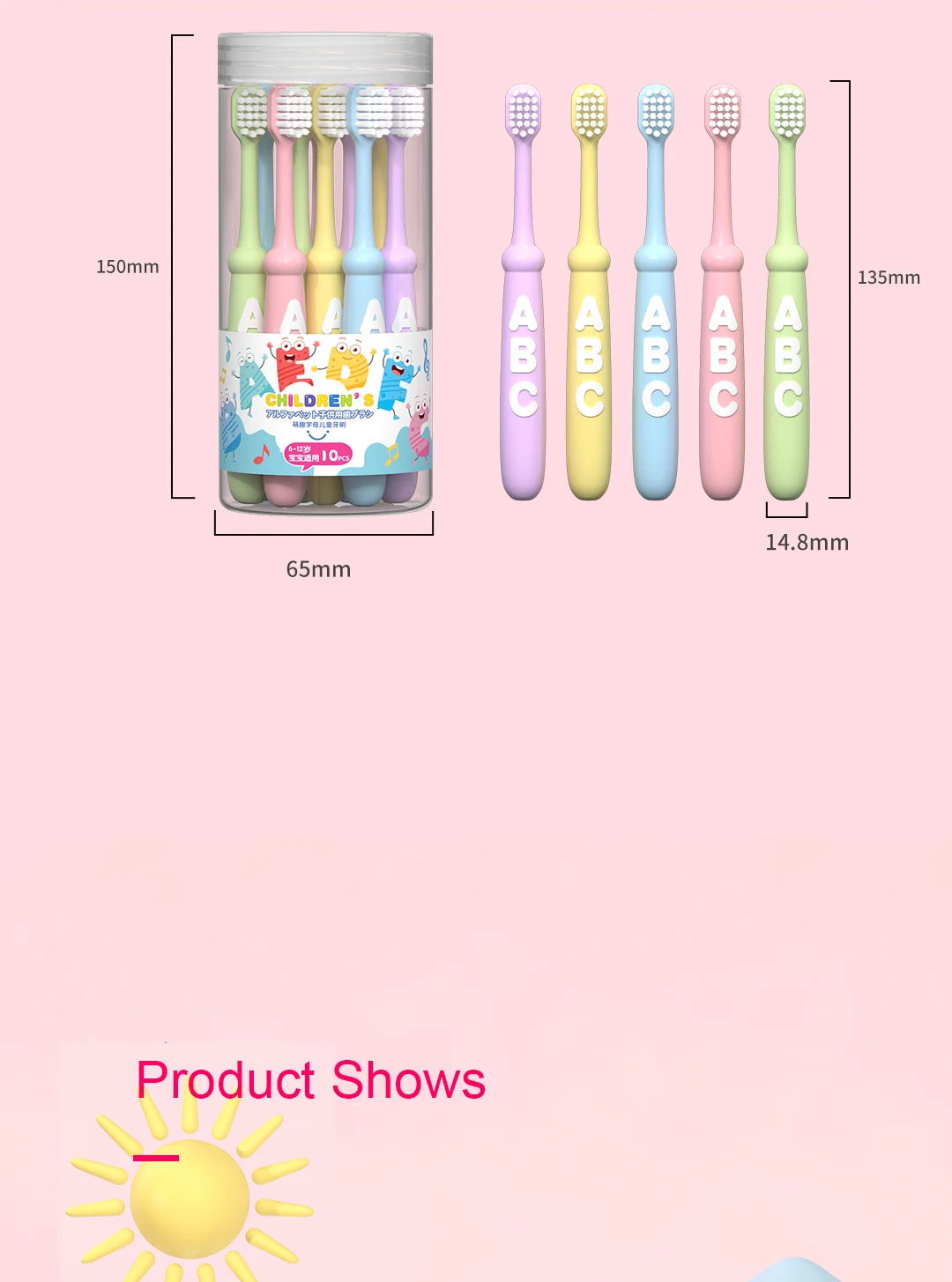 4/10 pcs Children's soft bristled toothbrush