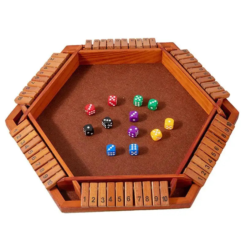 Wooden Dice Game Shut The Box for 4-6