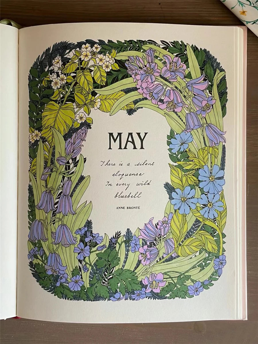 The Flower Year Colouring book