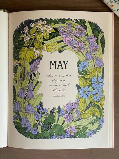 The Flower Year Colouring book