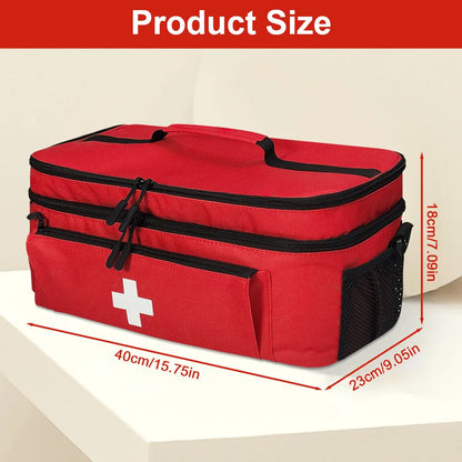 Travel Medicine Bag with Lockable Zippers