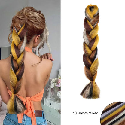 Jumbo Braiding Hair Rainbow Colors Extensions Fi
