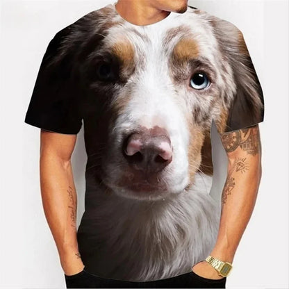 3D Printed Cute Dog T-Shirt For Men