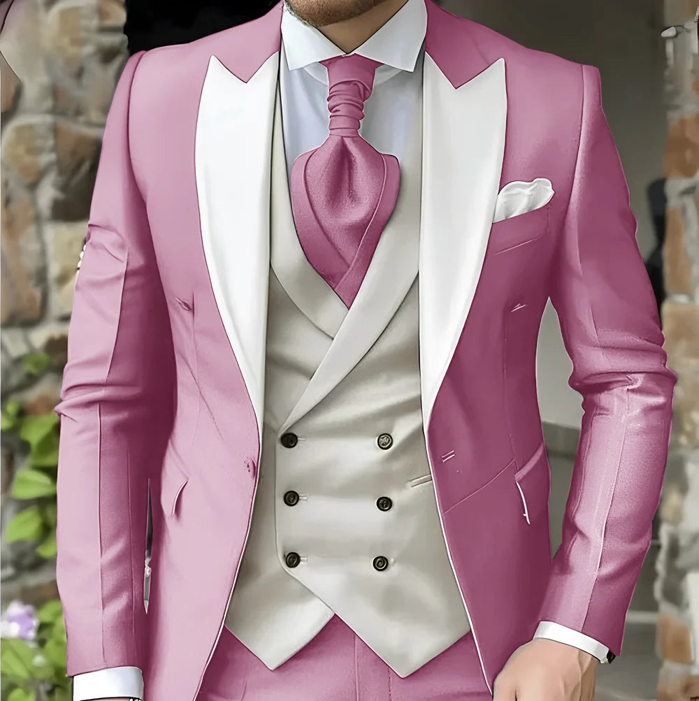 men's suit with peak lapel