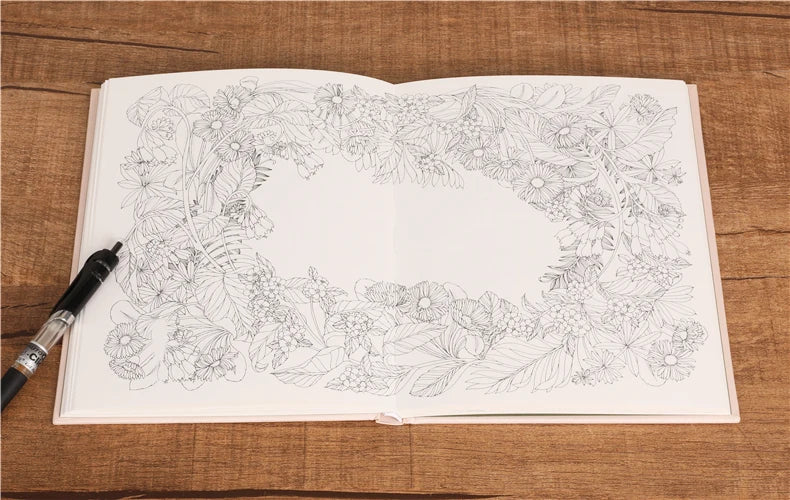 The Flower Year Colouring book