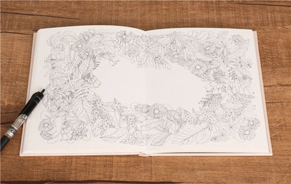 The Flower Year Colouring book