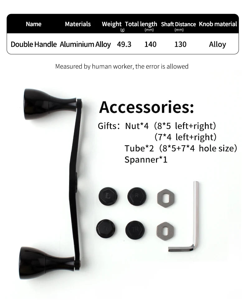 Ruke New Fishing Reel Handle Aluminium Alloy Length 140mm hole