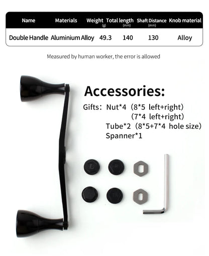 Ruke New Fishing Reel Handle Aluminium Alloy Length 140mm hole