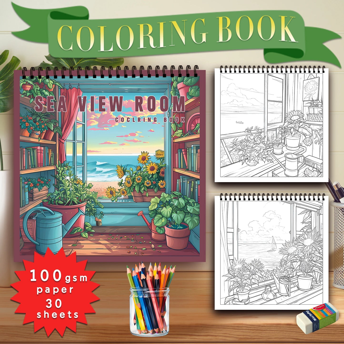 1pc, Teen Colouring Book - 30 Sheets