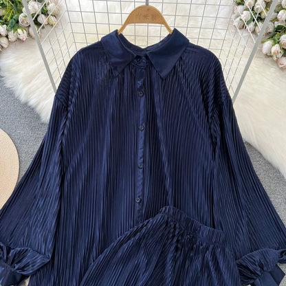 Fashion New Women Solid Casual Loose Two Pieces Set