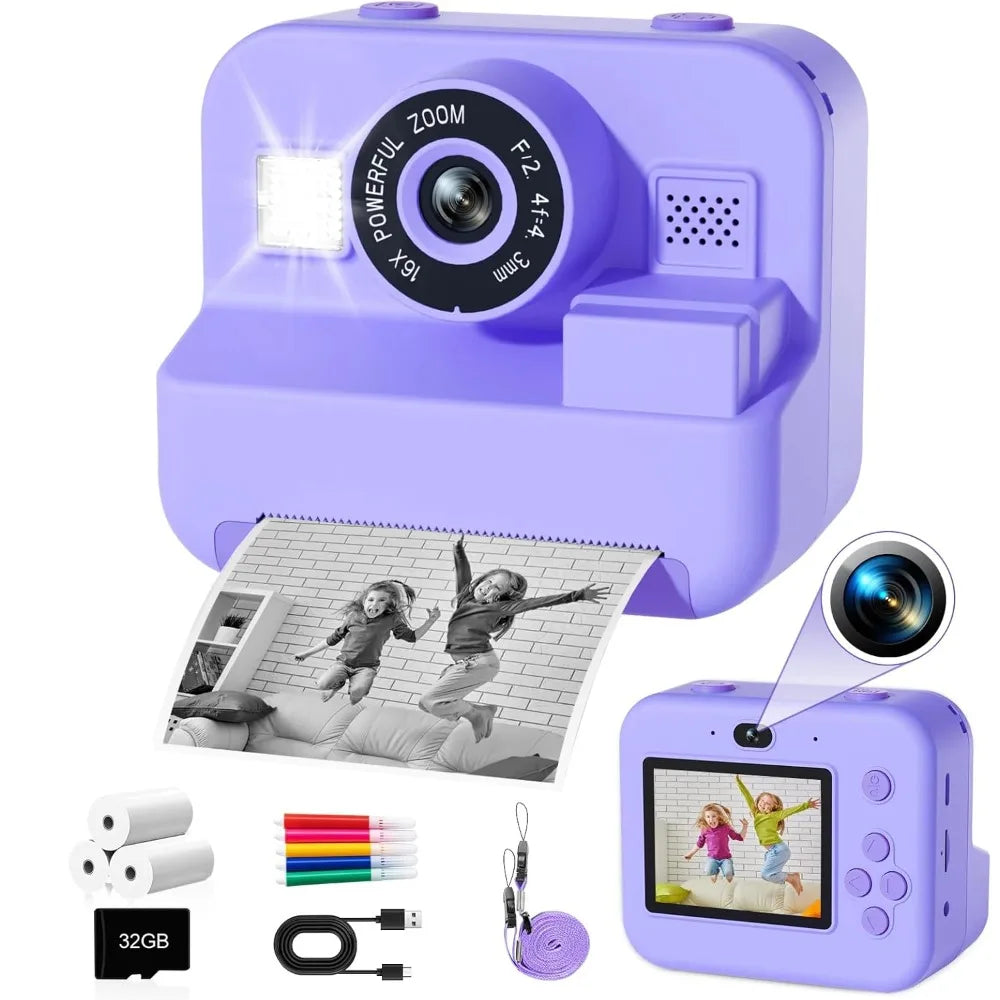 Educational Thermal Instant Print Camera With 32G Card,