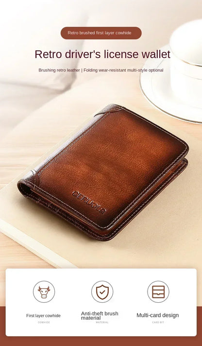 Men' Genuine Leather Trifold