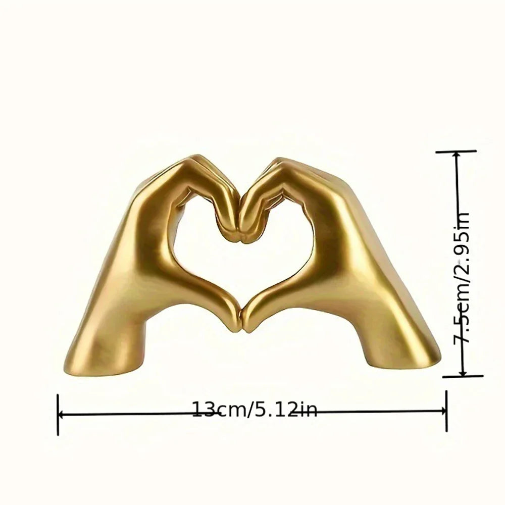 Creative Heart Hand Statue Resin