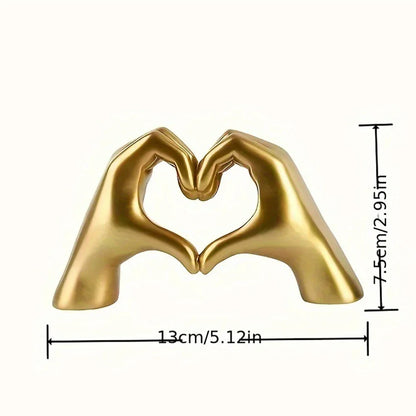 Creative Heart Hand Statue Resin