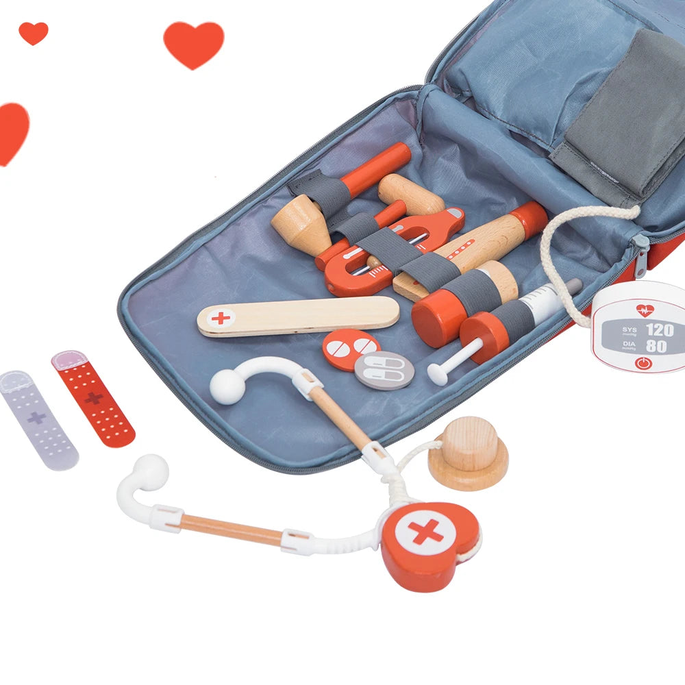 Wooden Pretend Play Red dr set