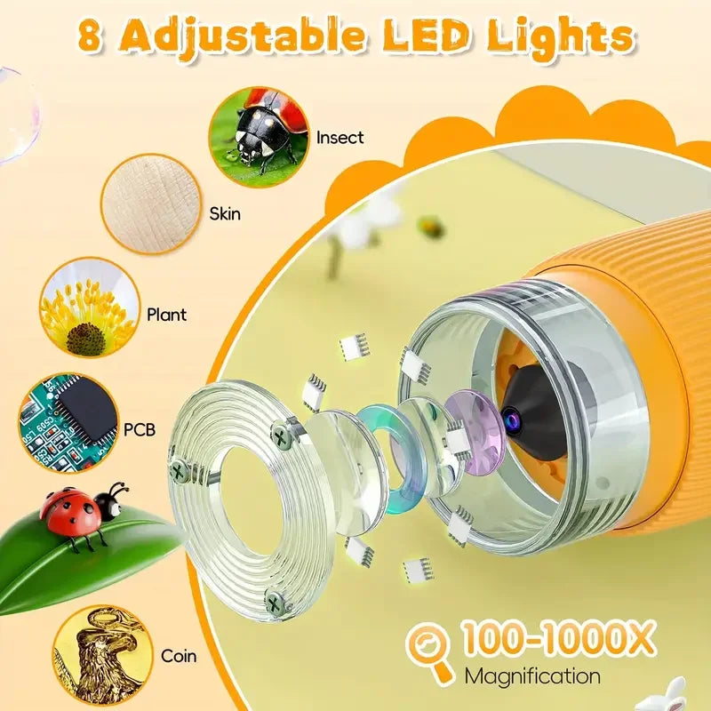 Children's digital microscopehigh-definition display screen, 1000x