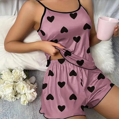 Women's Pajama Set  Pink Heart