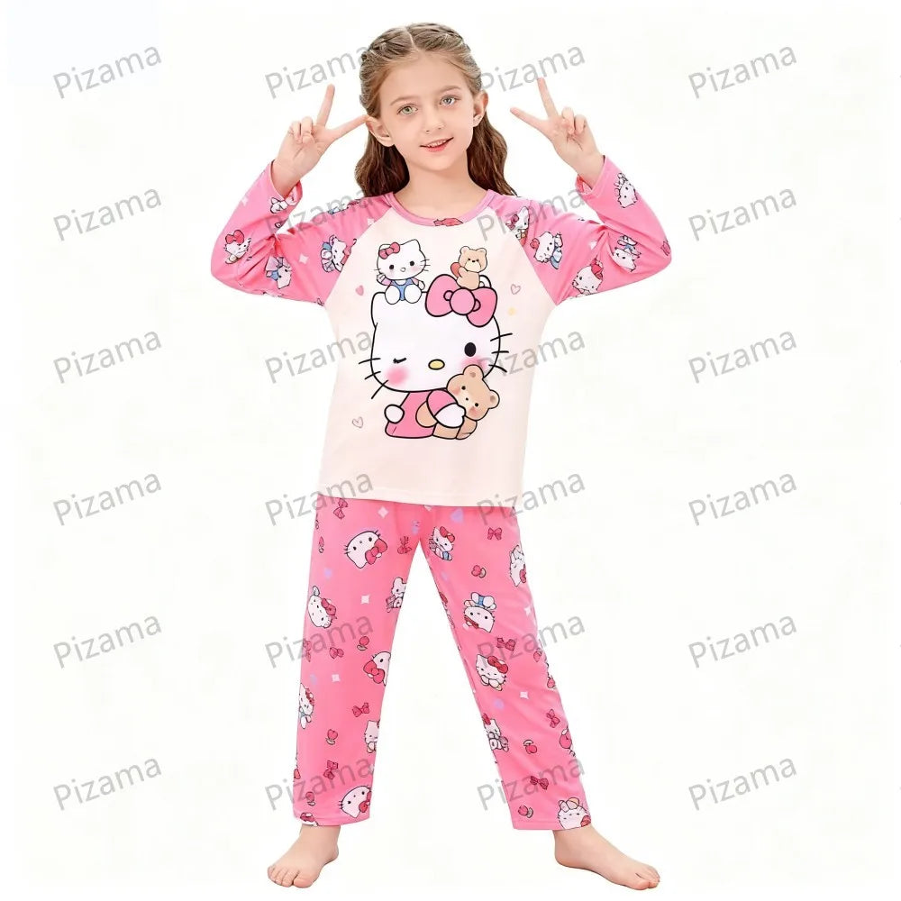 Girls Pajamas Sets Sleepwear Hello Kitty