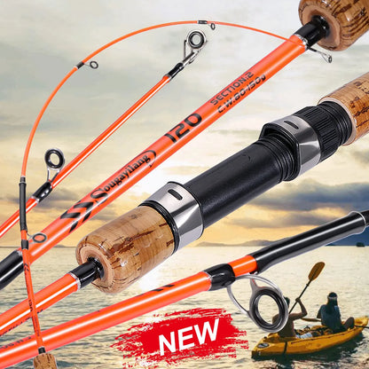 Sougayilang Lure Fishing Rod 1.2m 1.65m 2 Sections Spinning Fishing Rod 8kg Max