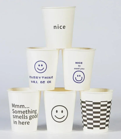 50pcs 250ml  White Paper Cups