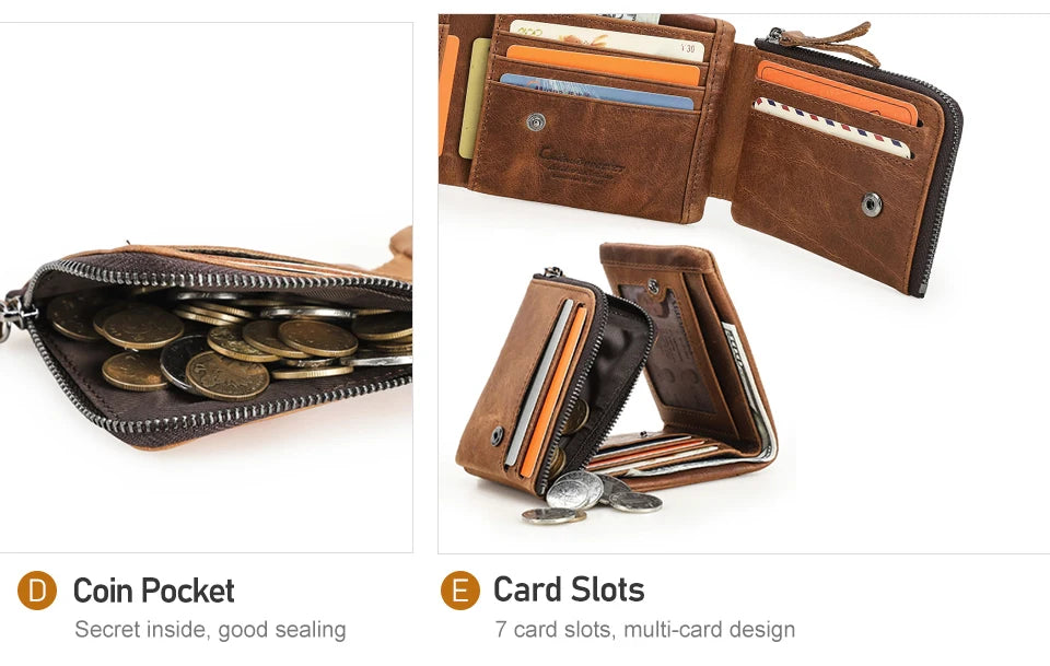 Cowhide Leather Wallet For Mens