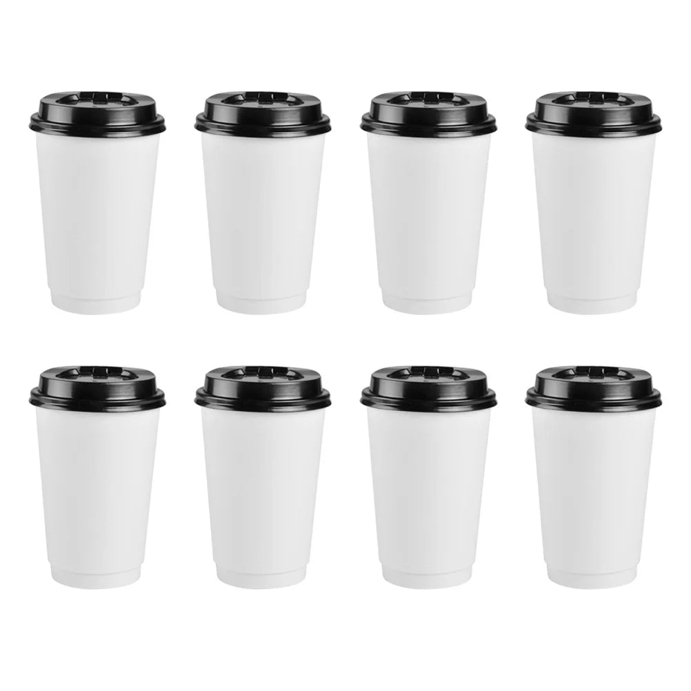 50pcs Disposable Coffee Cups Insulation Takeaway