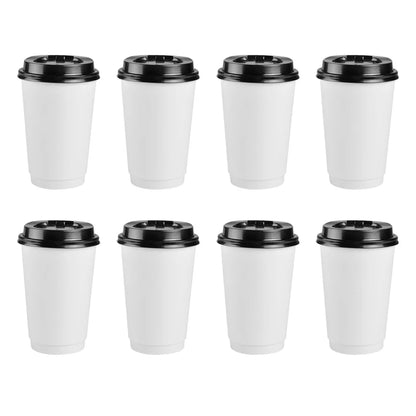 50pcs Disposable Coffee Cups Insulation Takeaway