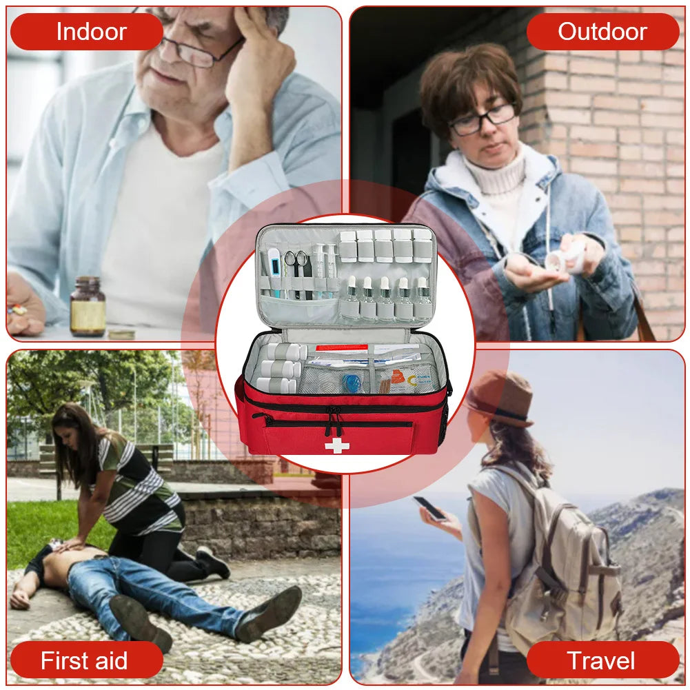 Travel Medicine Bag with Lockable Zippers