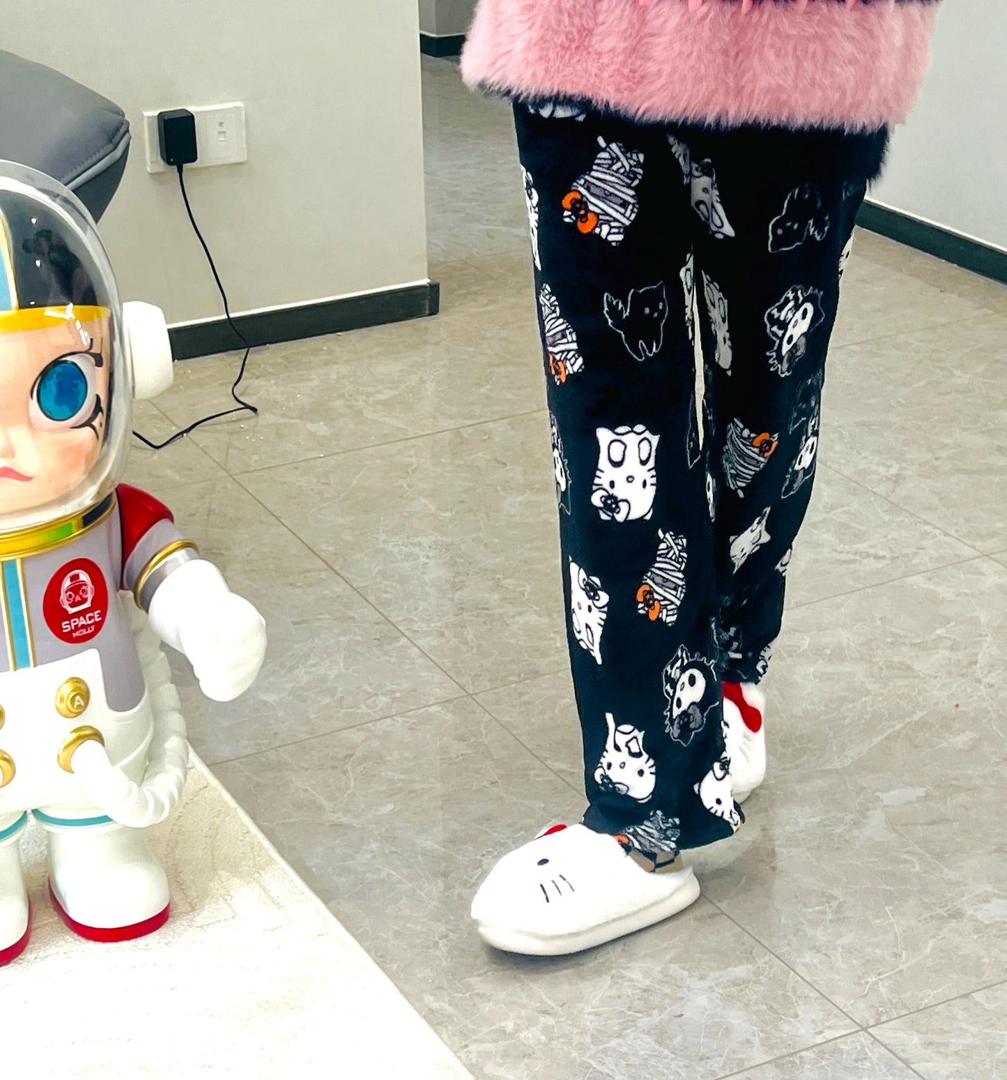 Hello Kitty Sanrio Pajamas Pants Black Pink