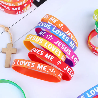 Rainbow Religious Silicone Bracelet