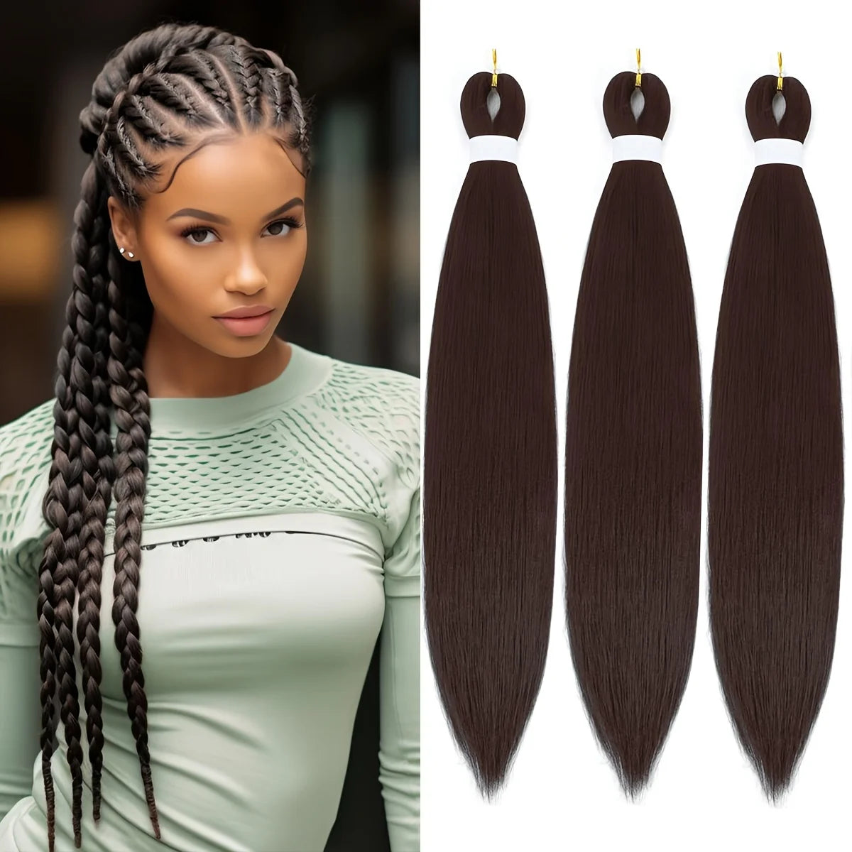 Braiding Hair 3Pcs Natural Black Braiding Hair