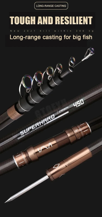 2.1-4.5M Telescopic Fishing Rod Carbon