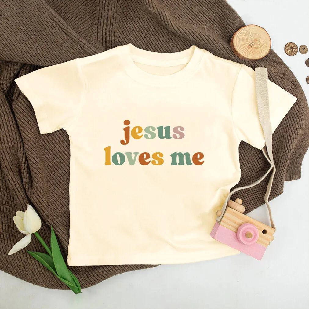 Jesus Loves Me Print Kids tshirt