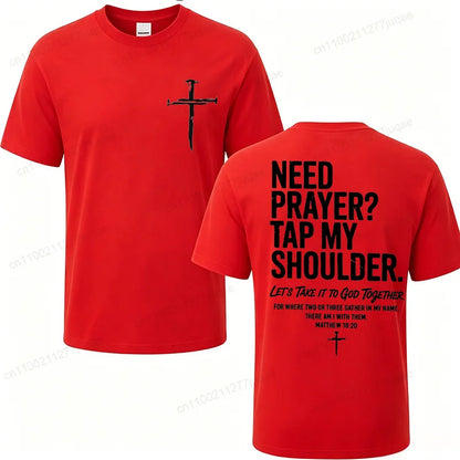 Vintage Christian Faith T Shirt Need Prayer Tap My shoulder