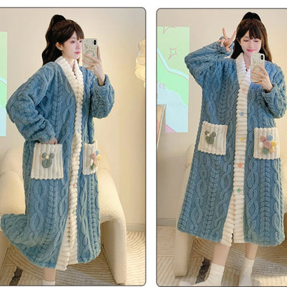 Plus Size 5XL Winter Warm Robe