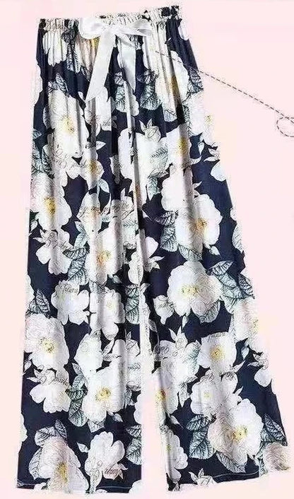 Flower Pajama Pants Summer Women's Loose