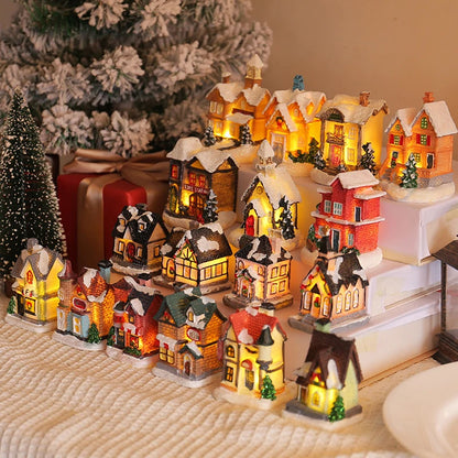 Mini LED Christmas Village Houses
