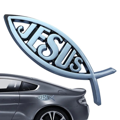 Jesus Fish Car Decal Jesus Fish Emblem
