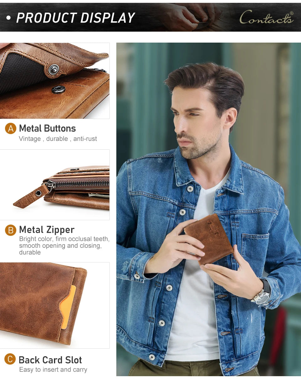 Cowhide Leather Wallet For Mens