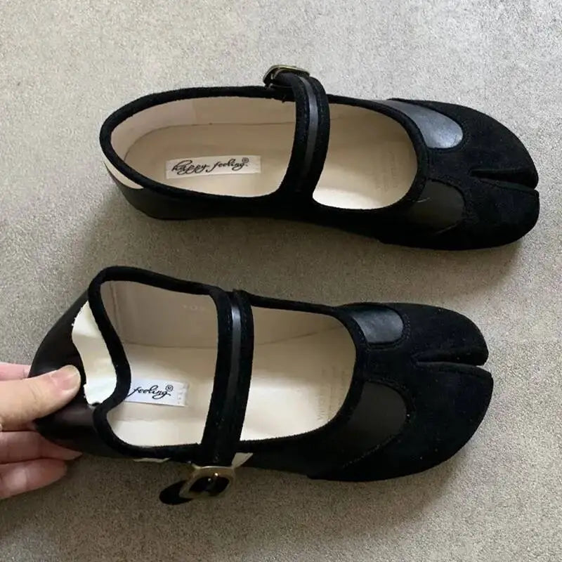 Red Ballet  Split Toe Ballerinas Flats