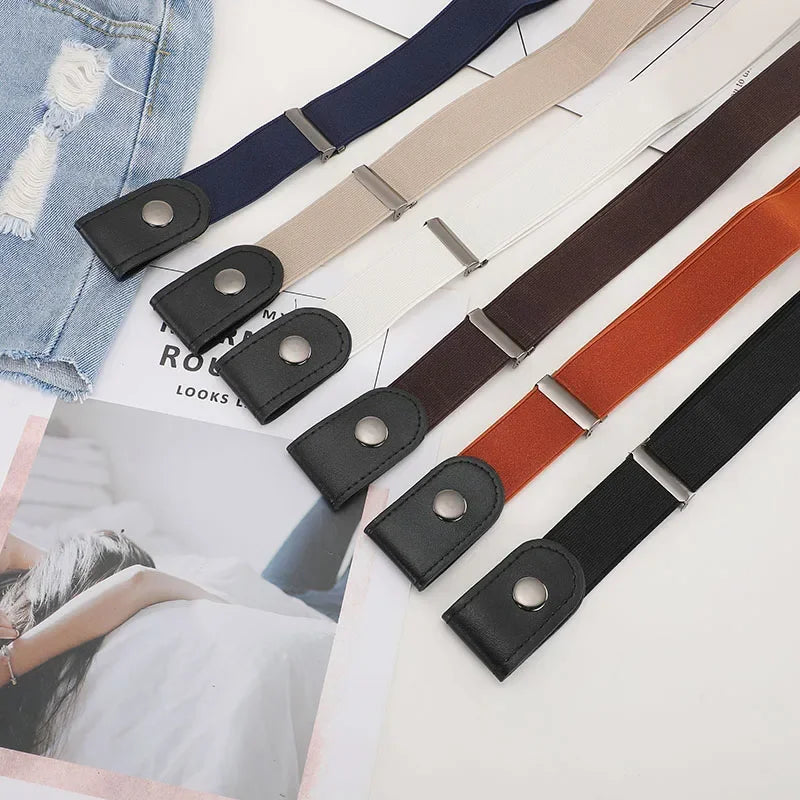 ,No Buckle Stretch Elastic Waist Belt For Women/Men