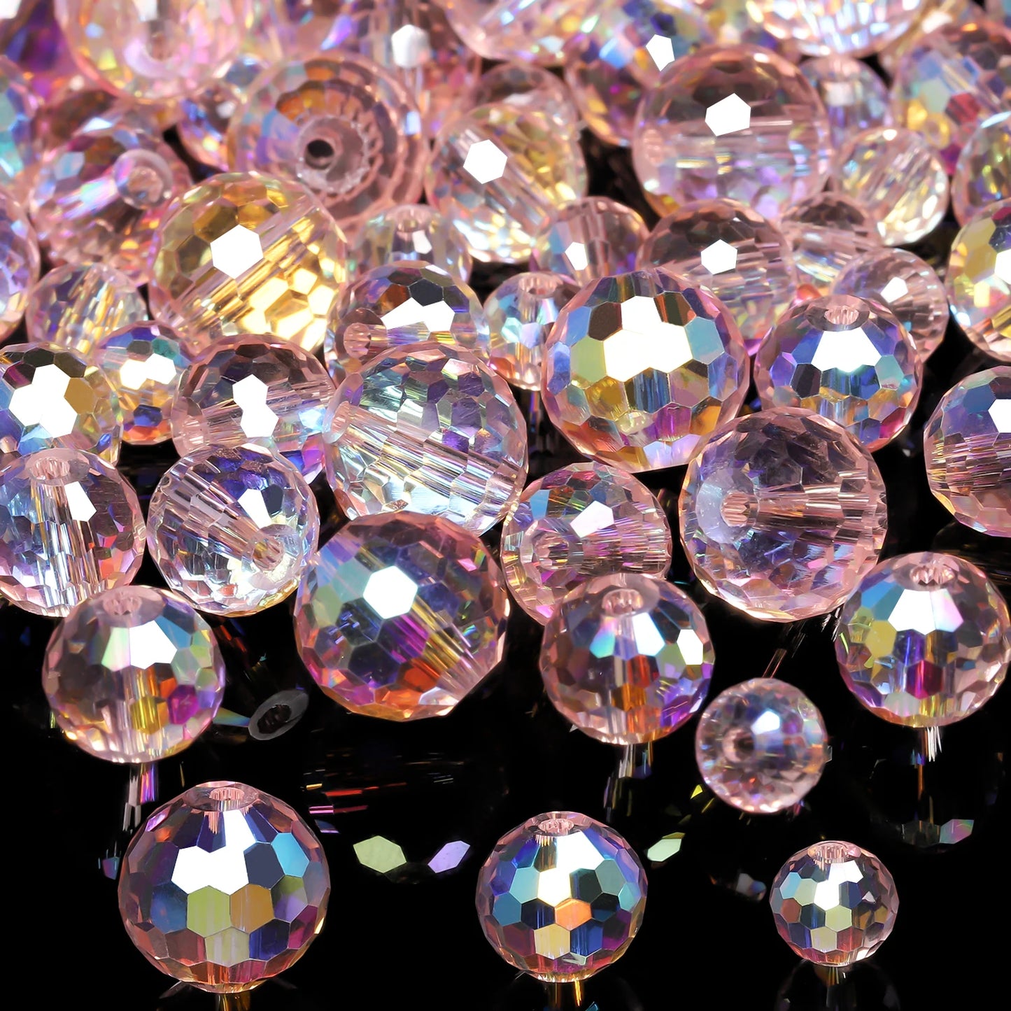 Crystal Glass Beads 6-10mm Faceted