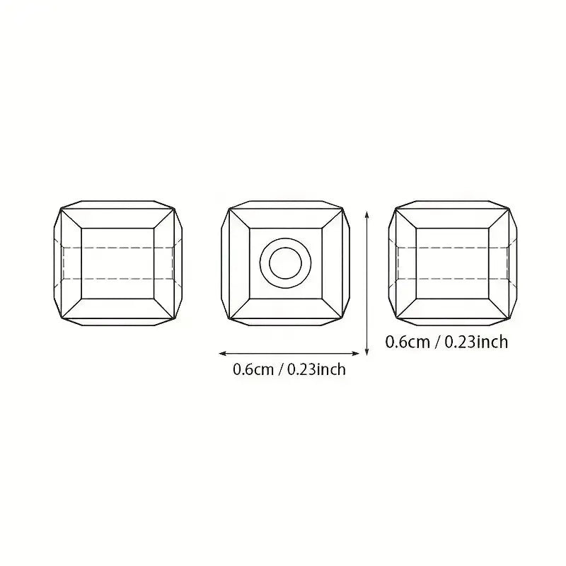 Glass Crystal Charms Cubic