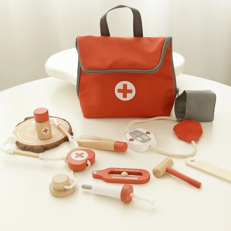 Wooden Pretend Play Red dr set