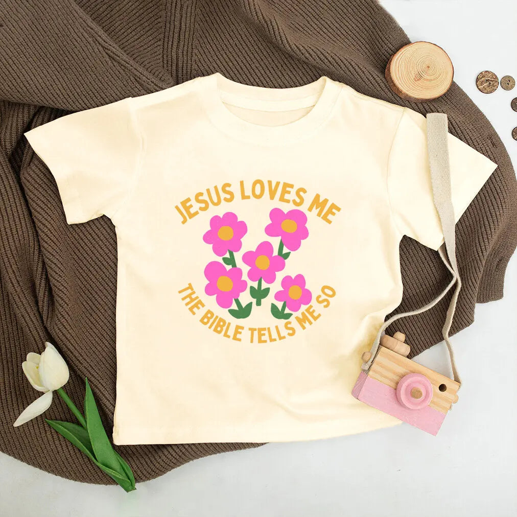Jesus Loves Me Print Kids tshirt